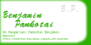 benjamin pankotai business card